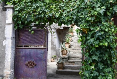 Stone village house with courtyard