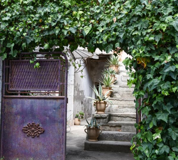 Stone village house with courtyard